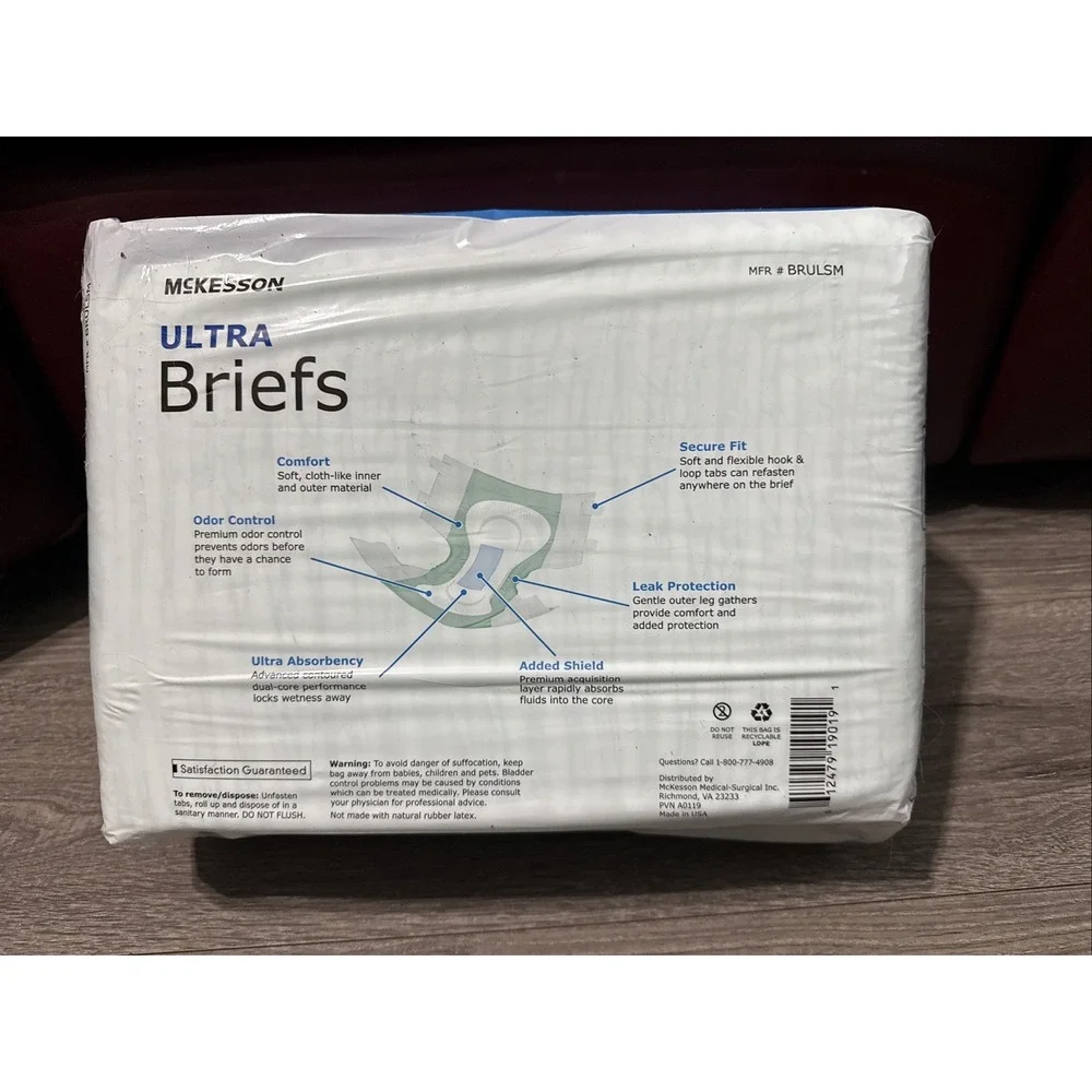 McKesson Ultra Heavy Absorbency Adult Disposable Brief Diapers S Tab Closure 24